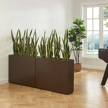 Fioriera metallica pesante per piante da esterno, 38Lx10Wx30H pollici di altezza e lunghezza, fioriera divisoria in metallo - 38x30x10