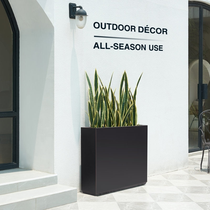 Fioriera metallica pesante per piante da esterno, 38Lx10Wx30H pollici di altezza e lunghezza, fioriera divisoria in metallo - 38x30x10