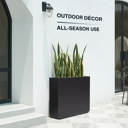 Fioriera metallica pesante per piante da esterno, 38Lx10Wx30H pollici di altezza e lunghezza, fioriera divisoria in metallo - 38x30x10