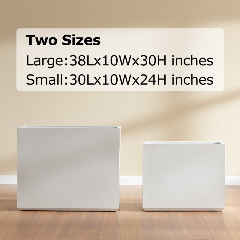 Fioriera metallica pesante per piante da esterno, 38Lx10Wx30H pollici di altezza e lunghezza, fioriera divisoria in metallo - 38x30x10