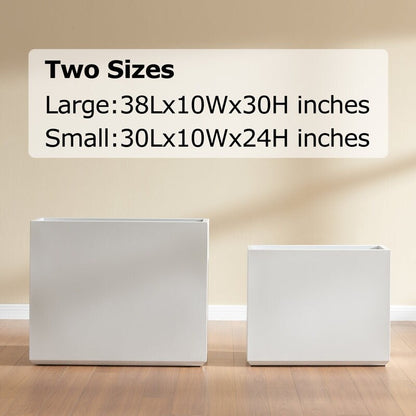 Fioriera metallica pesante per piante da esterno, 38Lx10Wx30H pollici di altezza e lunghezza, fioriera divisoria in metallo - 38x30x10