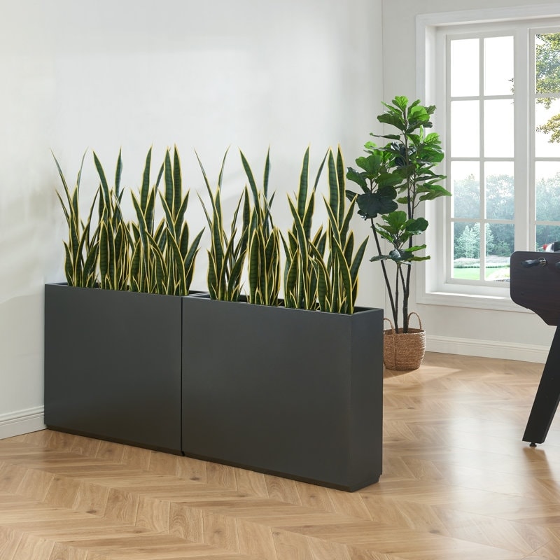 Fioriera metallica pesante per piante da esterno, 38Lx10Wx30H pollici di altezza e lunghezza, fioriera divisoria in metallo - 38x30x10