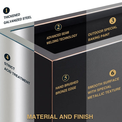 Fioriera metallica pesante per piante da esterno, 38Lx10Wx30H pollici di altezza e lunghezza, fioriera divisoria in metallo - 38x30x10