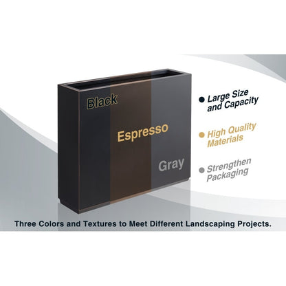 Fioriera metallica pesante per piante da esterno, 38Lx10Wx30H pollici di altezza e lunghezza, fioriera divisoria in metallo - 38x30x10