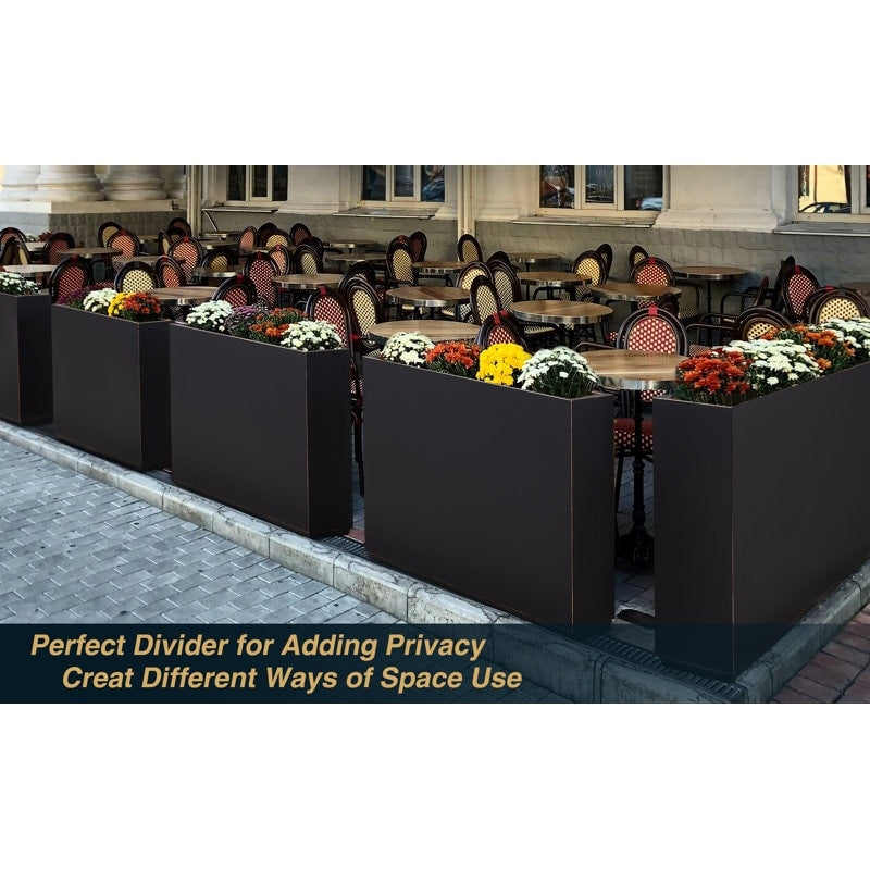 Fioriera metallica pesante per piante da esterno, 38Lx10Wx30H pollici di altezza e lunghezza, fioriera divisoria in metallo - 38x30x10