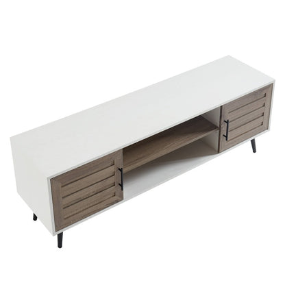 Mobile TV moderno di metà secolo per TV fino a 70 pollici, console multimediale per l'intrattenimento - 20,5'' A x 59'' L x 15,5'' P