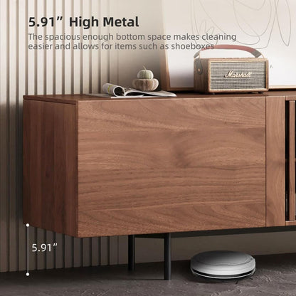 Mobile porta TV moderno di metà secolo con 4 ante, adatto a TV fino a 100 pollici, centro di intrattenimento per soggiorno