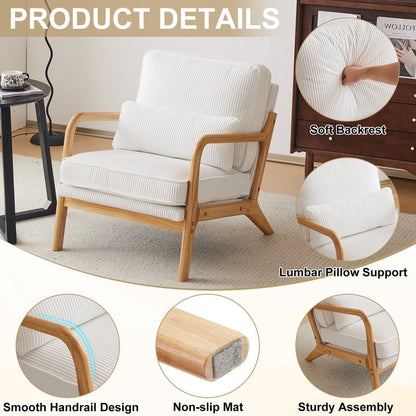 Poltrona imbottita moderna di metà secolo