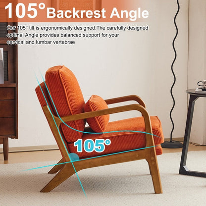 Poltrona imbottita moderna di metà secolo