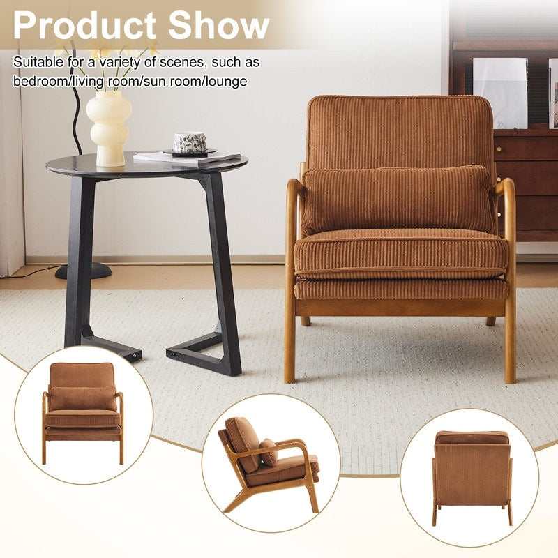 Poltrona imbottita moderna di metà secolo