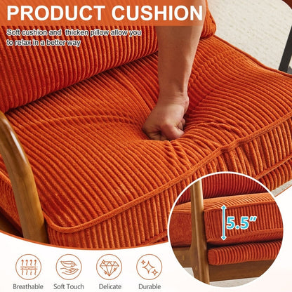 Poltrona imbottita moderna di metà secolo