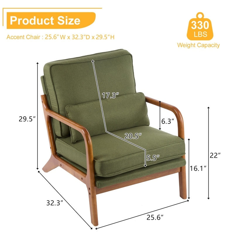 Poltrona imbottita moderna di metà secolo
