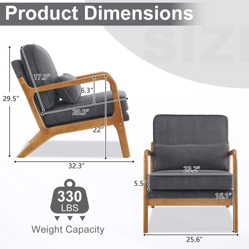 Poltrona imbottita moderna di metà secolo