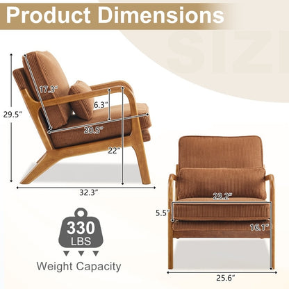 Poltrona imbottita moderna di metà secolo