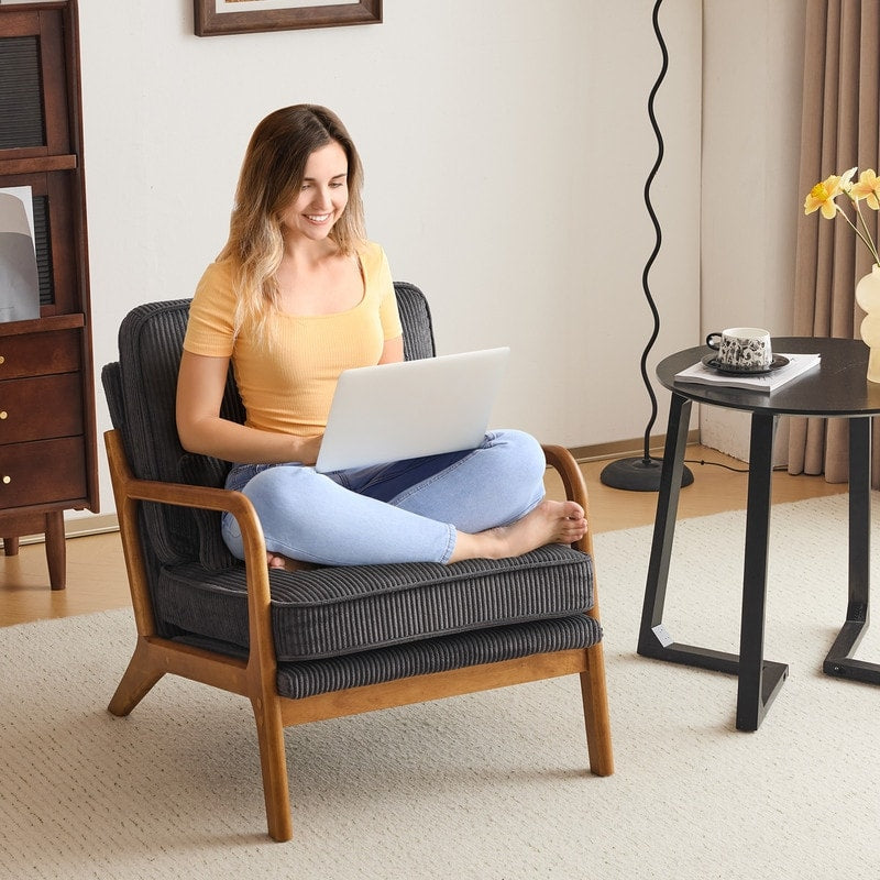 Poltrona imbottita moderna di metà secolo