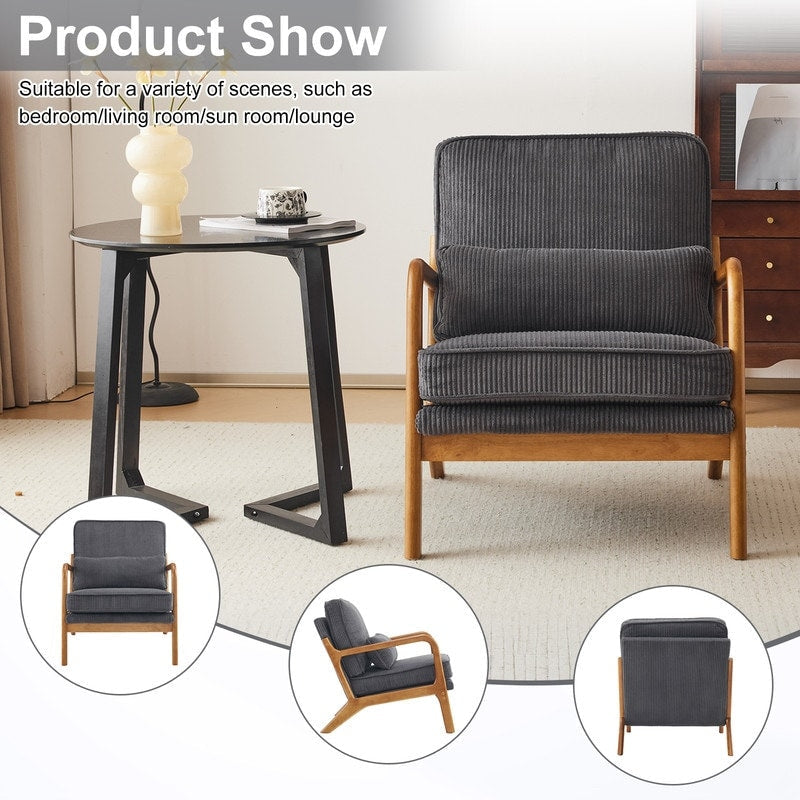 Poltrona imbottita moderna di metà secolo