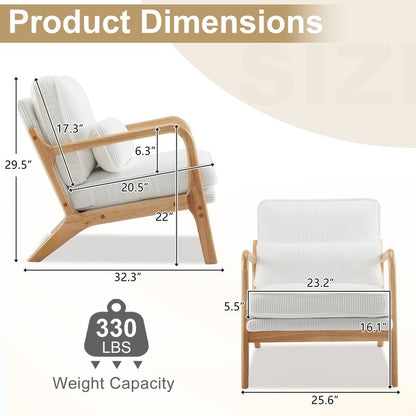 Poltrona imbottita moderna di metà secolo