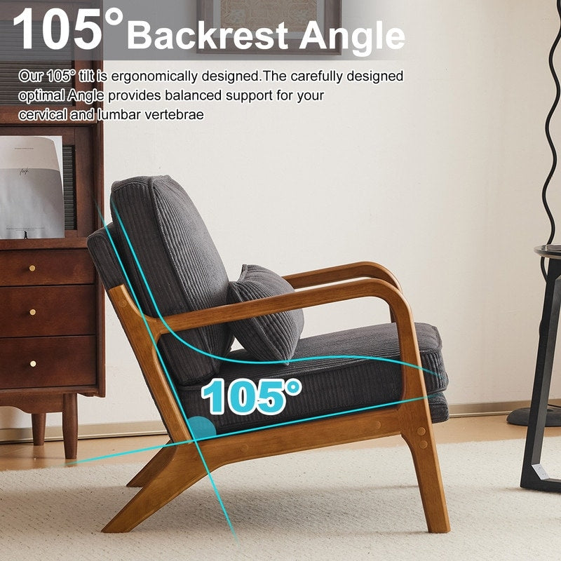 Poltrona imbottita moderna di metà secolo