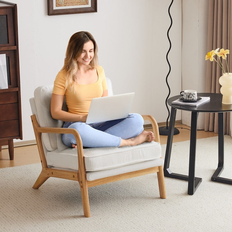 Poltrona imbottita moderna di metà secolo