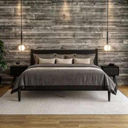 Letto a pannelli di metà secolo