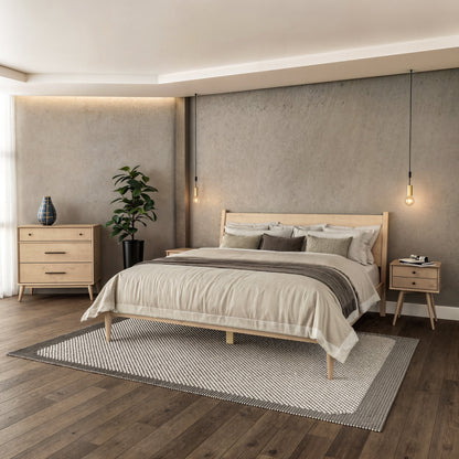 Letto a pannelli di metà secolo