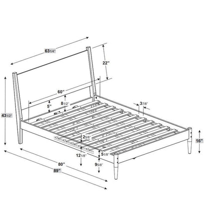 Letto a pannelli di metà secolo