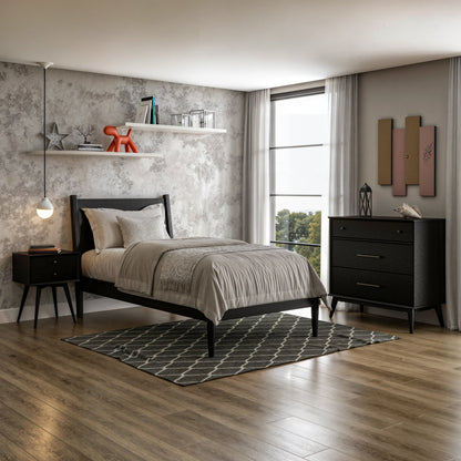 Letto a pannelli di metà secolo