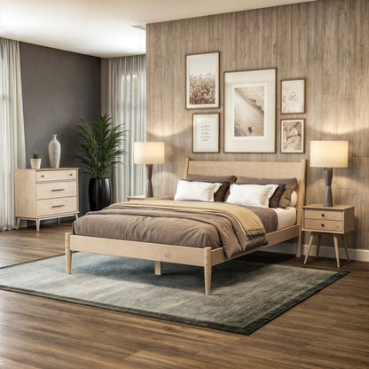 Letto a pannelli di metà secolo