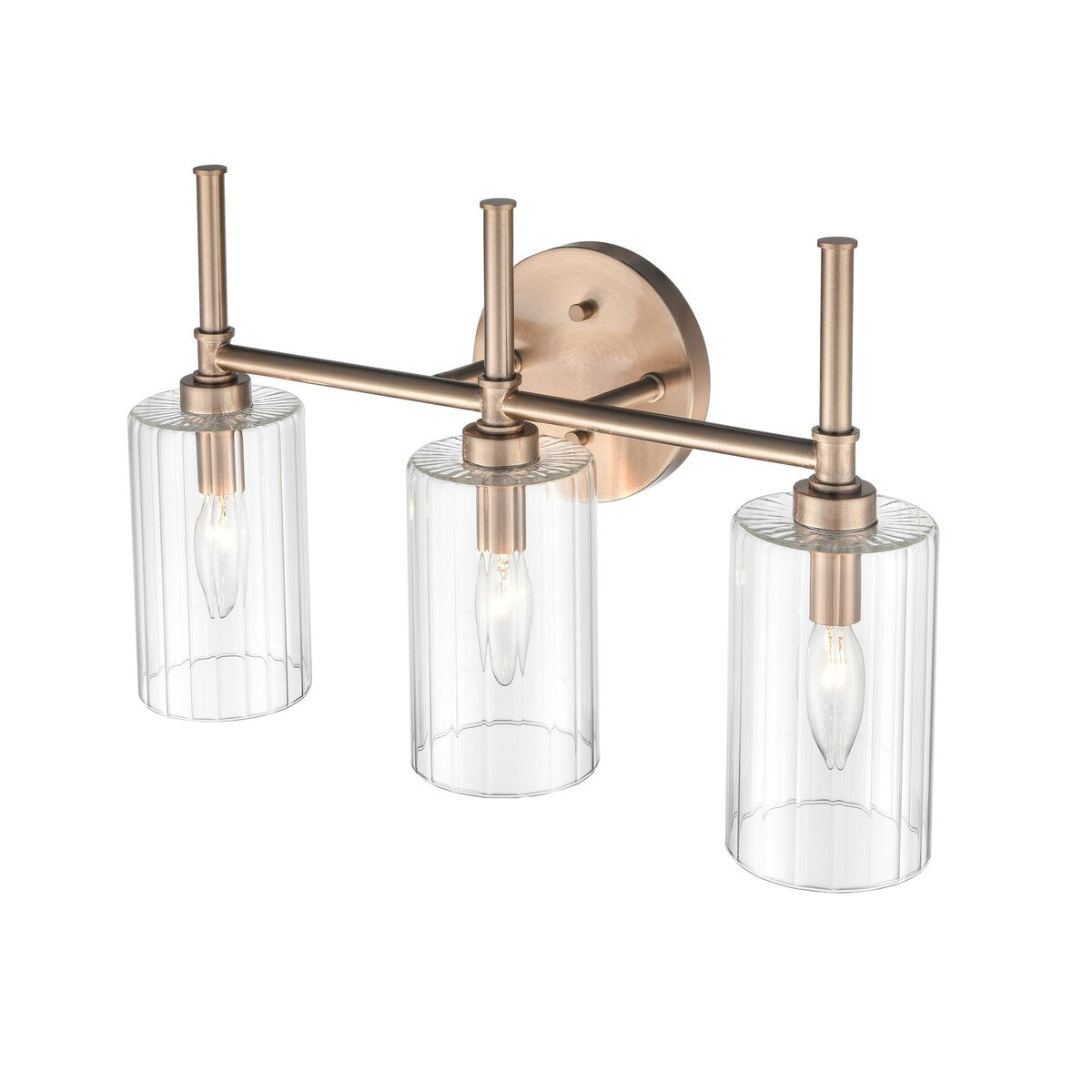 Lampada da tavolo per bagno Chastine di Millennium Lighting con paralumi in vetro trasparente bisellato
