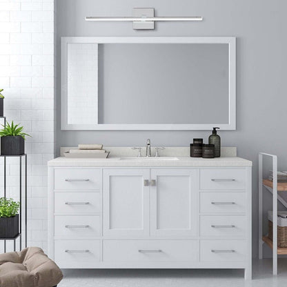 Lampada da toeletta lineare a LED dimmerabile cromata minimalista