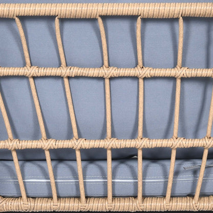 Moasis Set da bistrot per patio con mobili da esterno in vimini, 3 pezzi, 2 sedie e tavolino