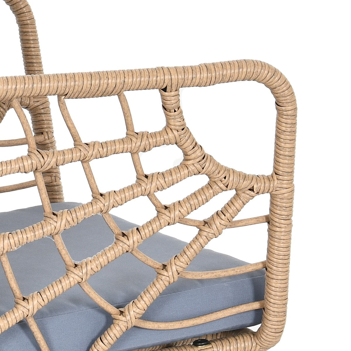 Moasis Set da bistrot per patio con mobili da esterno in vimini, 3 pezzi, 2 sedie e tavolino