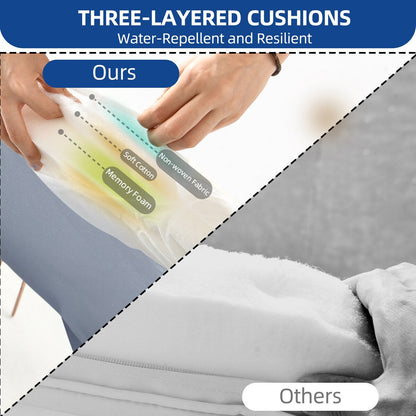 Moasis Set da bistrot per patio con mobili da esterno in vimini, 3 pezzi, 2 sedie e tavolino