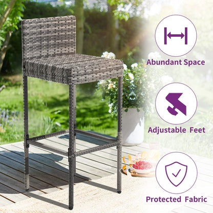 Set da bar in vimini per mobili da esterno Moasis da 5 pezzi - 5 pezzi