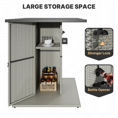 Set da bar in vimini per mobili da esterno Moasis da 5 pezzi - 5 pezzi