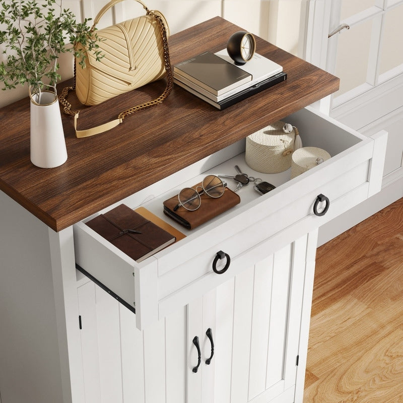 Mobiletto portascarpe Moasis a 5 ripiani con 20 paia di scarpe e doppie ante per ingresso