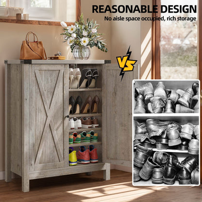 Mobiletto portascarpe Moasis a 5 ripiani con 20 paia di scarpe e doppie ante per ingresso