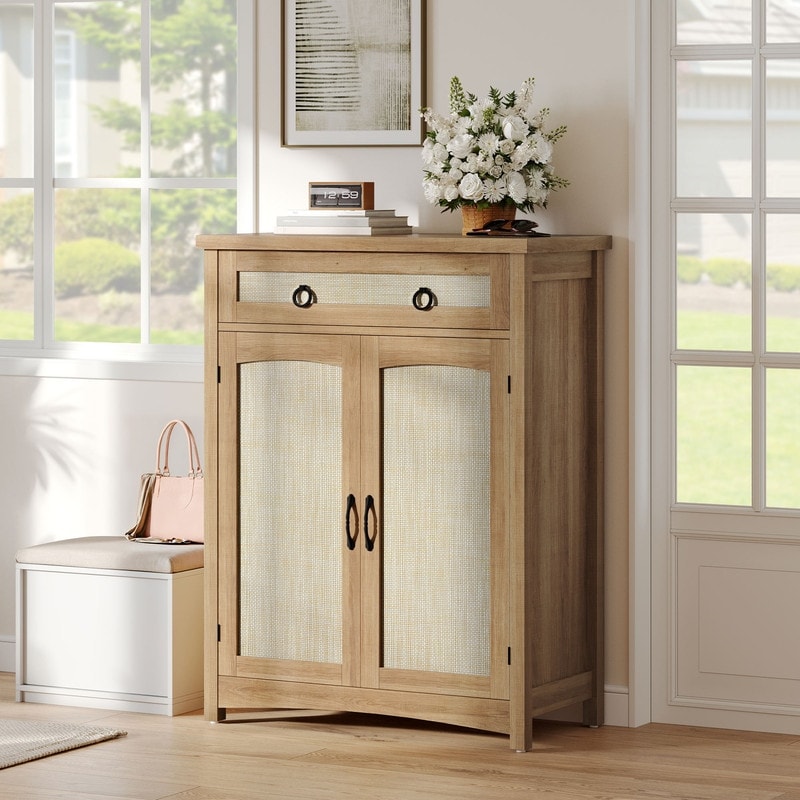 Mobiletto portascarpe Moasis a 5 ripiani con 20 paia di scarpe e doppie ante per ingresso