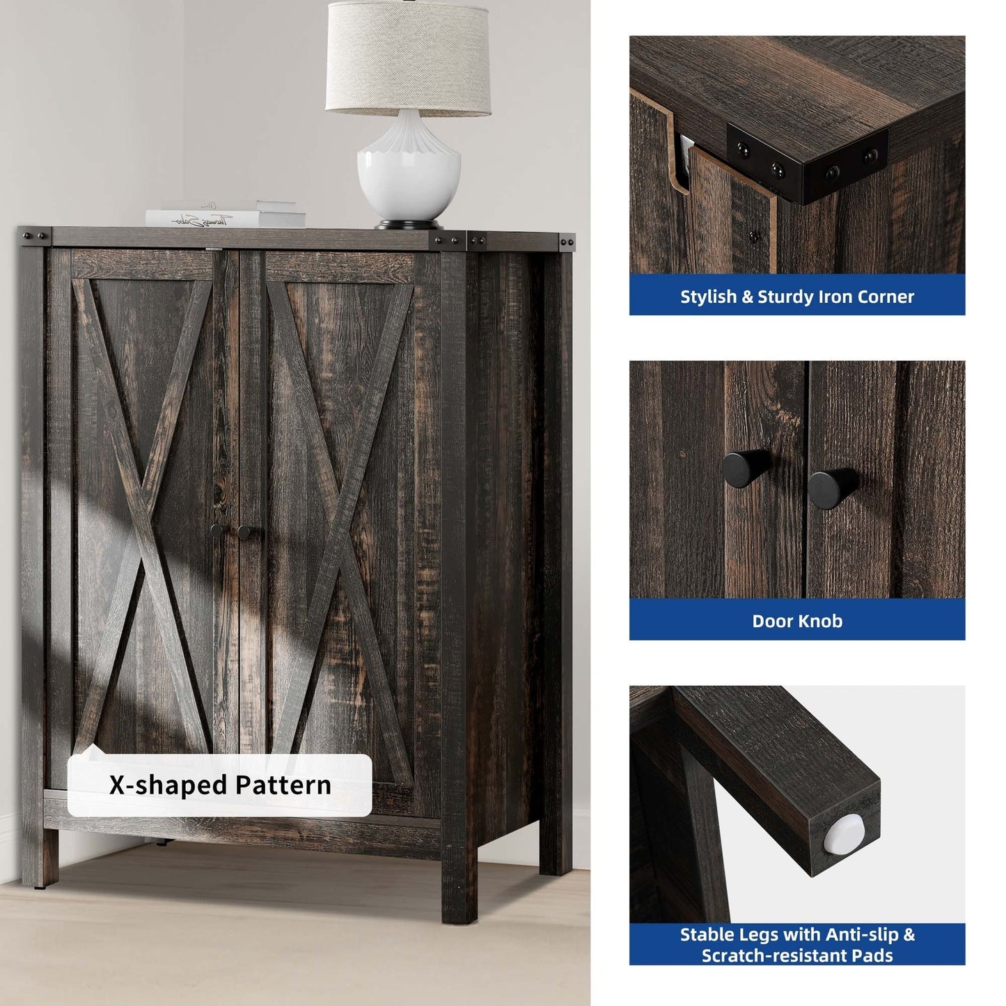 Mobiletto portascarpe Moasis a 5 ripiani con 20 paia di scarpe e doppie ante per ingresso