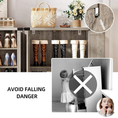 Mobiletto portascarpe Moasis a 5 ripiani con 20 paia di scarpe e doppie ante per ingresso