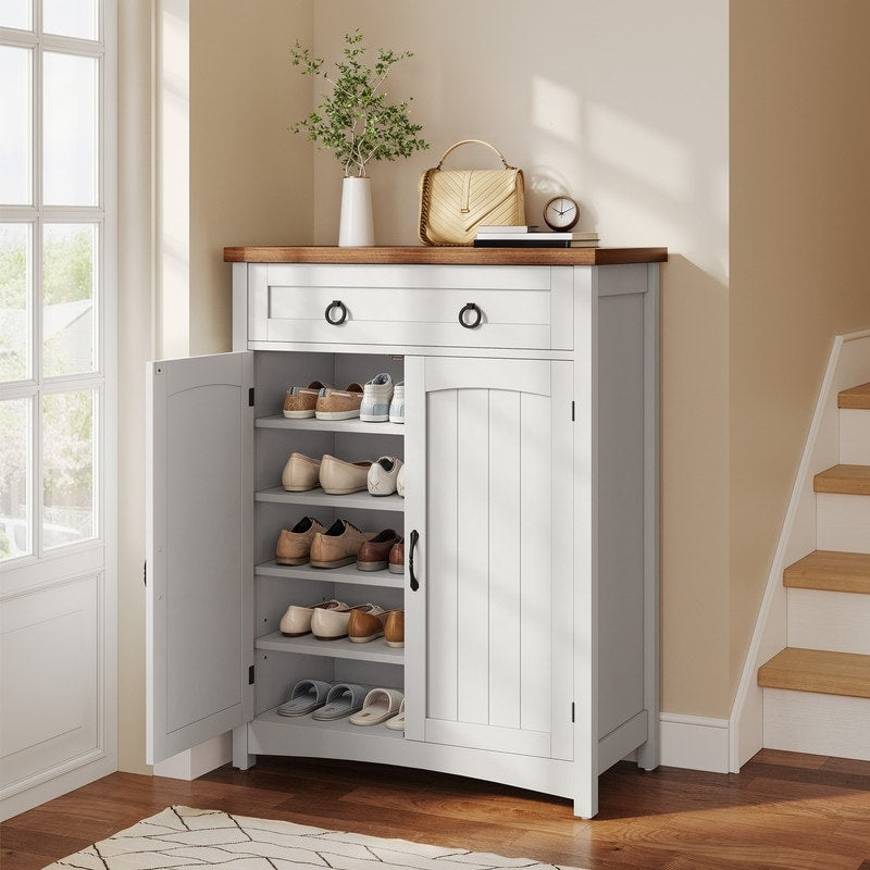 Mobiletto portascarpe Moasis a 5 ripiani con 20 paia di scarpe e doppie ante per ingresso