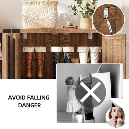 Mobiletto portascarpe Moasis a 5 ripiani con 20 paia di scarpe e doppie ante per ingresso