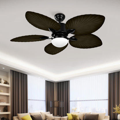 Ventilatore da soffitto Moasis 52 in foglia di palma con luce in stile tropicale con telecomando