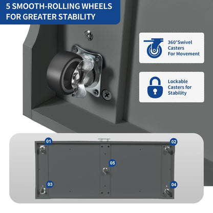 Carrello da cucina portatile con isola mobile da cucina Moasis da 53 pollici