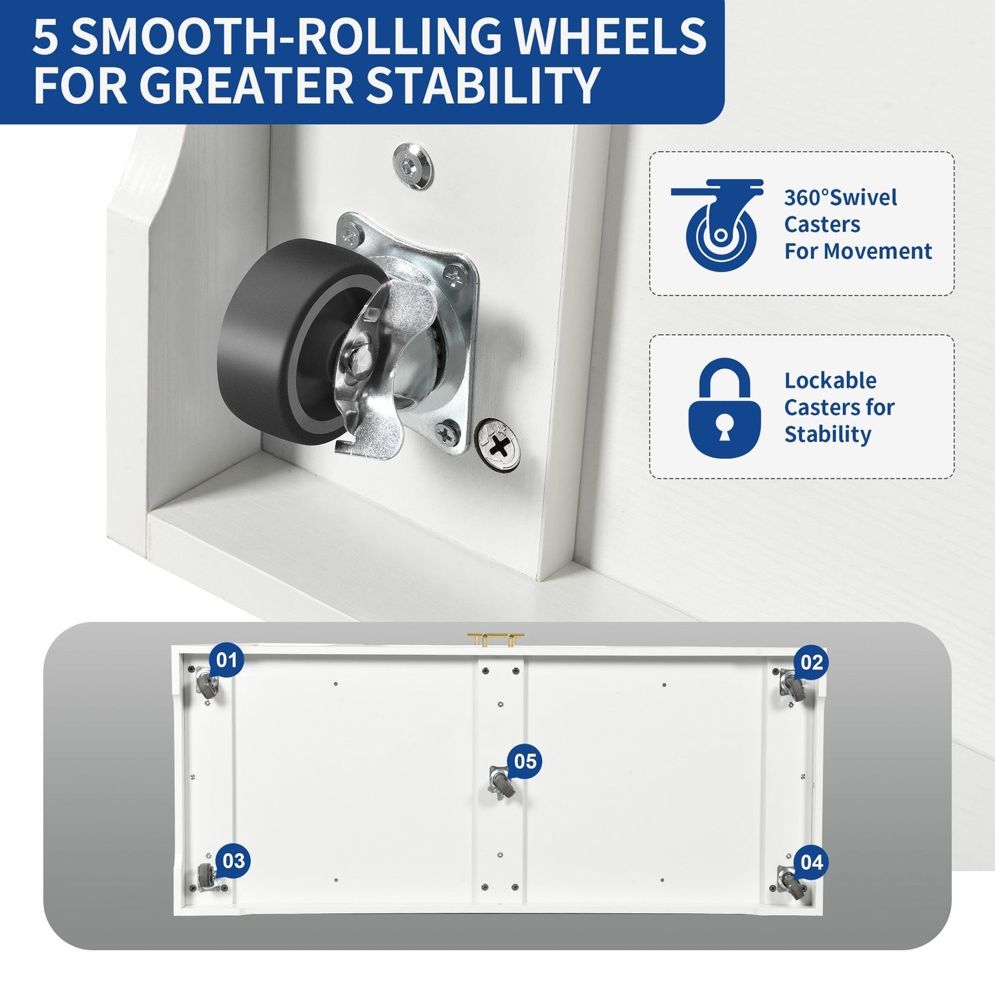 Carrello da cucina portatile con isola mobile da cucina Moasis da 53 pollici