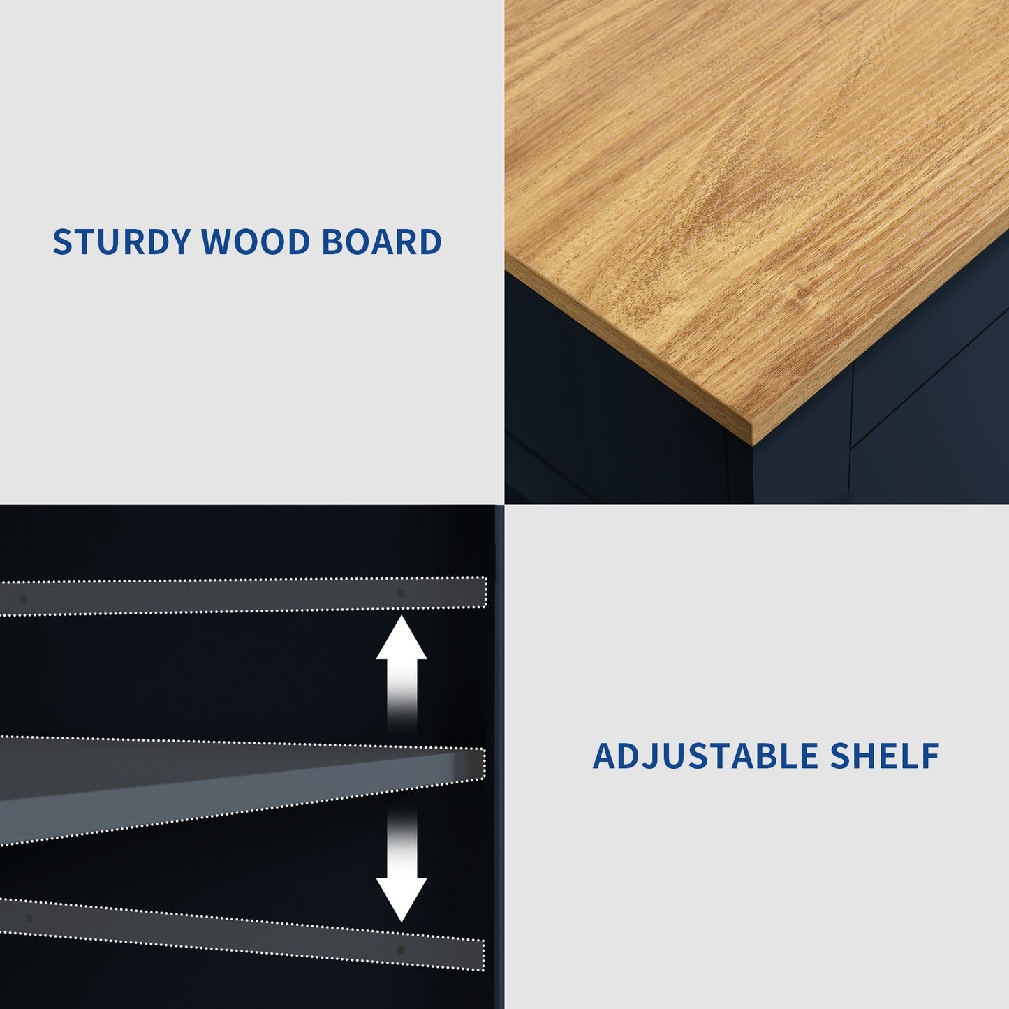 Carrello da cucina portatile con isola mobile da cucina Moasis da 53 pollici