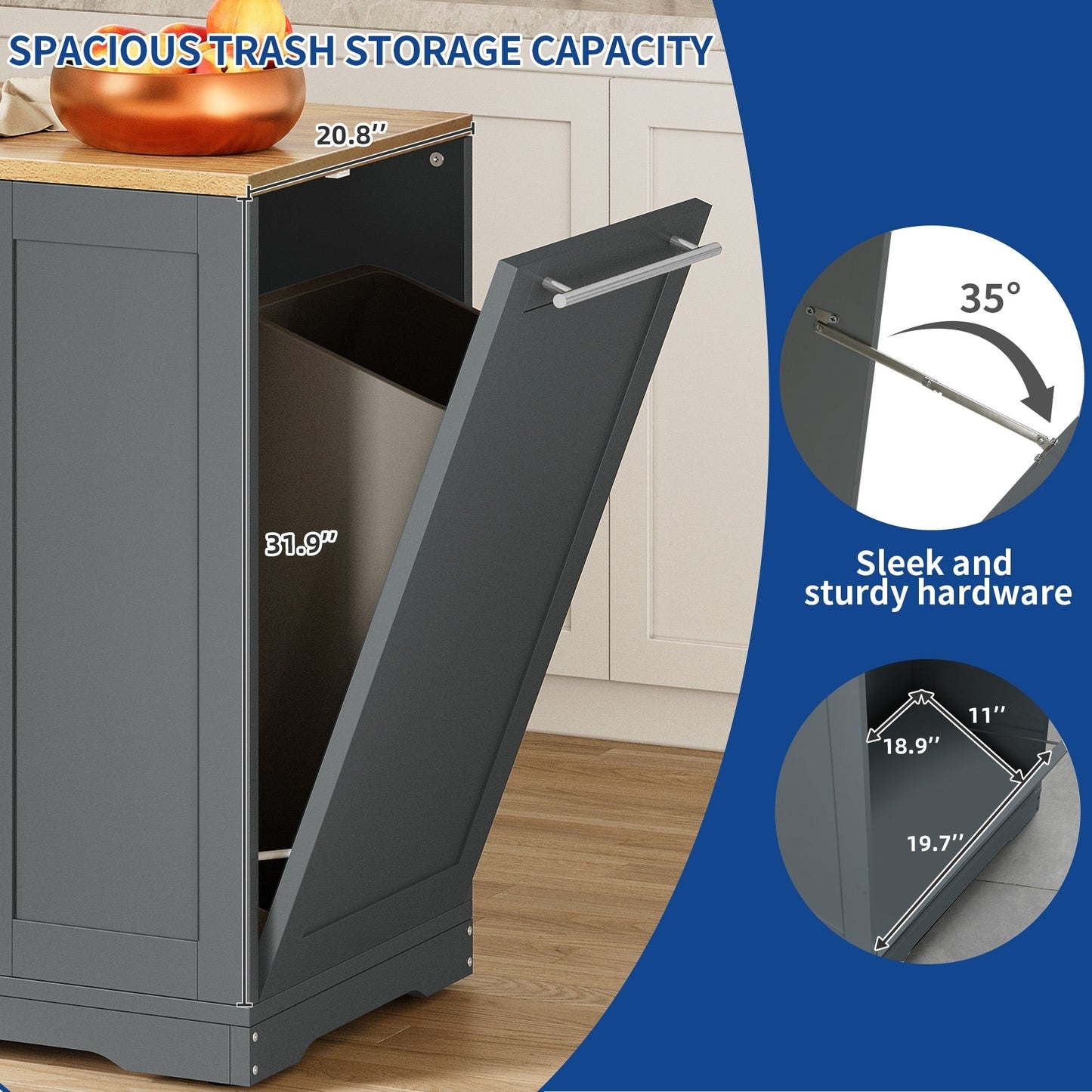 Carrello da cucina portatile con isola mobile da cucina Moasis da 53 pollici