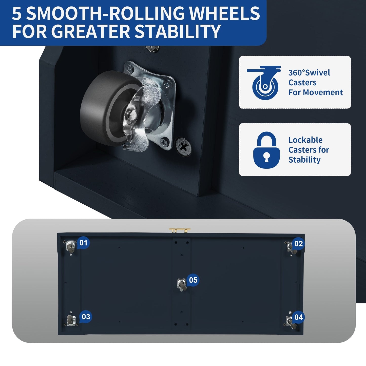 Carrello da cucina portatile con isola mobile da cucina Moasis da 53 pollici