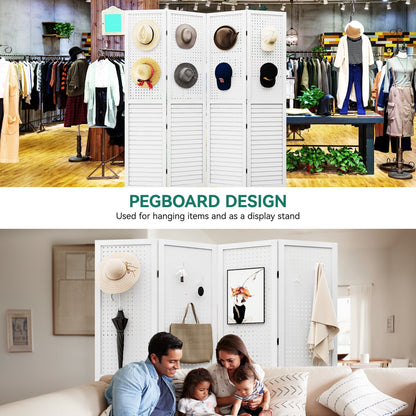 Divisorio per ambienti in legno bianco Moasis 67 a 4 pannelli