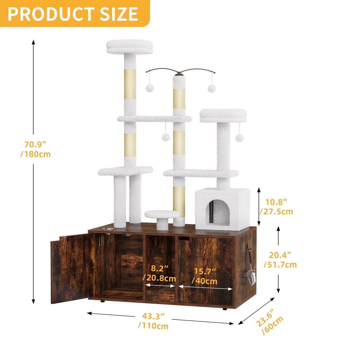Moasis Doppia Lettiera per Gatti con Tiragraffi e Albero per Gatti